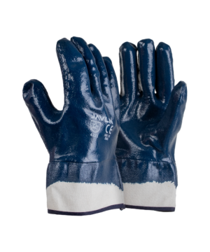 Premium Blue Nitrile Fully Coated Canvas Cuff Gloves