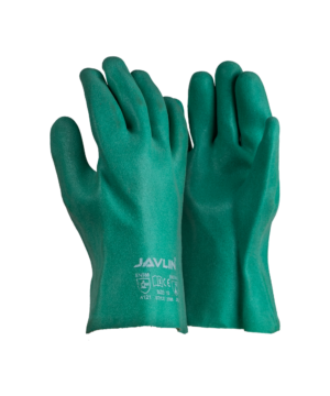 Foam PVC Fluorescent Green Sandy Finish Gloves