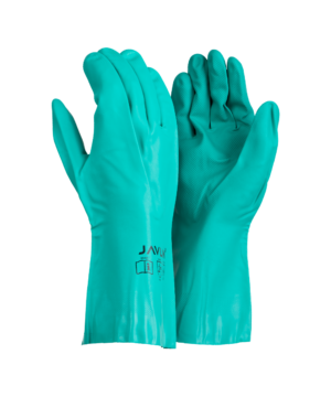 Green Nitrile Flock Lined Gloves