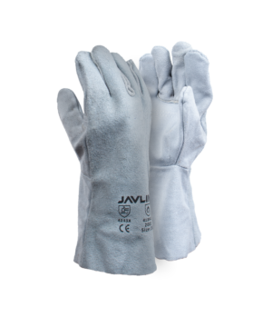 Chrome Leather Double Palm Gloves - 20cm Cuff