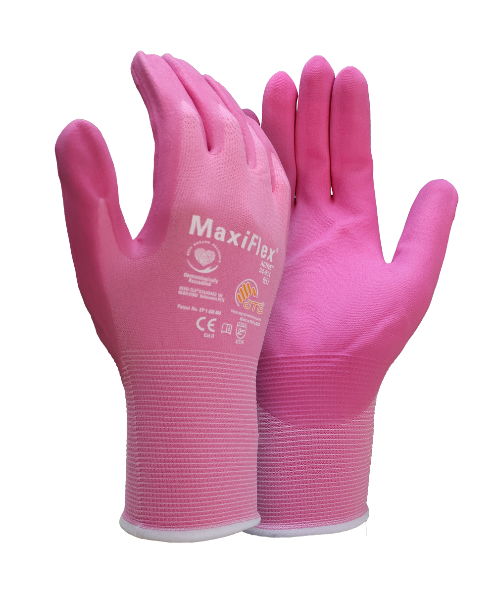 Maxiflex Women's Rose Nitrile Coated Gloves