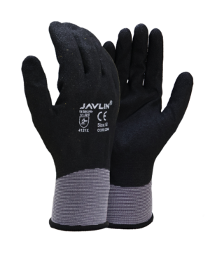 15G Grey Nylon/Spandex Glove with Black Nitrile Coat