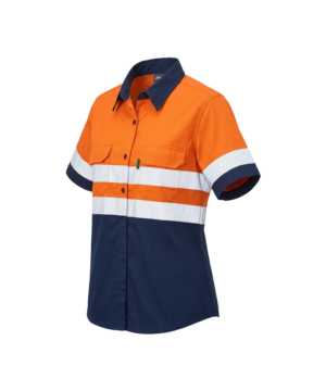 Hi-Vis Women's Two Tone Vented Short Sleeve Work Shirt