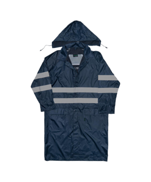 Polyester PVC Reflective Calf Length Rain Coat
