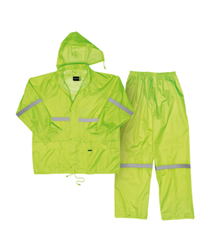 Hi-Vis Polyester PVC Reflective Rain Suit