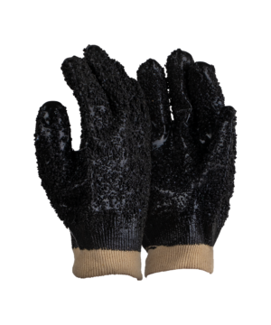 Premium Black Chip PVC Fully Granulated Gloves