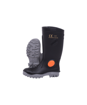 Black/Grey Knee Length Heavy Duty Steel Toe Gumboot