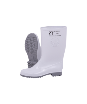 Women's White/Grey Oil And Acid Resistant Gumboot