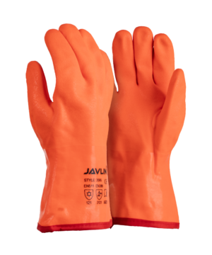 Orange PVC Insulated Freezer Gauntlet Gloves - 30cm