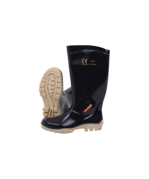 End Of Range - Black/Ivory Knee Length General Purpose Gumboot