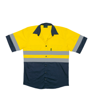 ROCKSAFE Hi-Vis Two Tone Vented Short Sleeve Work Shirt