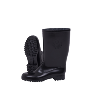 Women's Black/Black Calf Length Gumboot