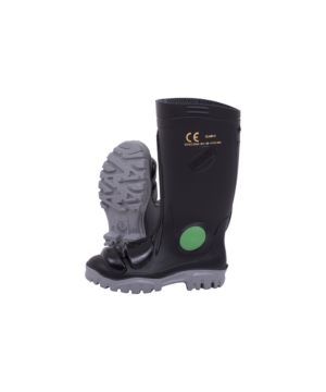 Black/Grey Knee Length Heavy Duty Metaguard Steel Toe And Midsole Gumboot