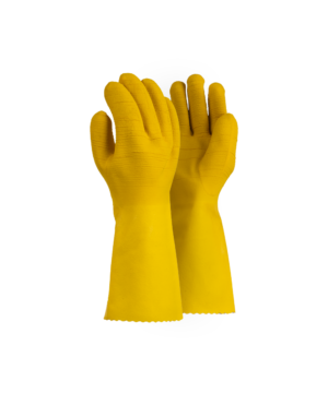 Yellow Commarex Crinkle Latex Glove - Elbow Length 35cm