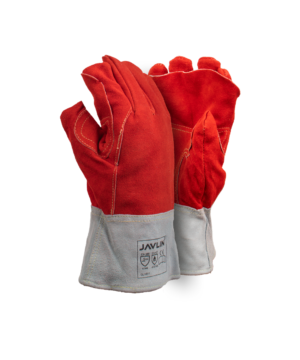Premium Red Leather Heat Gloves - 10cm Cuff