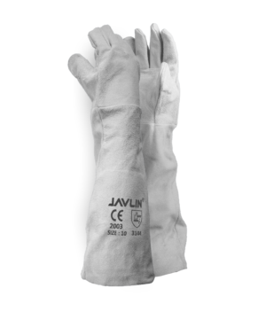 Chrome Leather Double Palm Gloves - 40cm Cuff